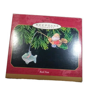 Hallmark Keepsake Ornament 1999 Reel Fun Santa Catching a Big Fish